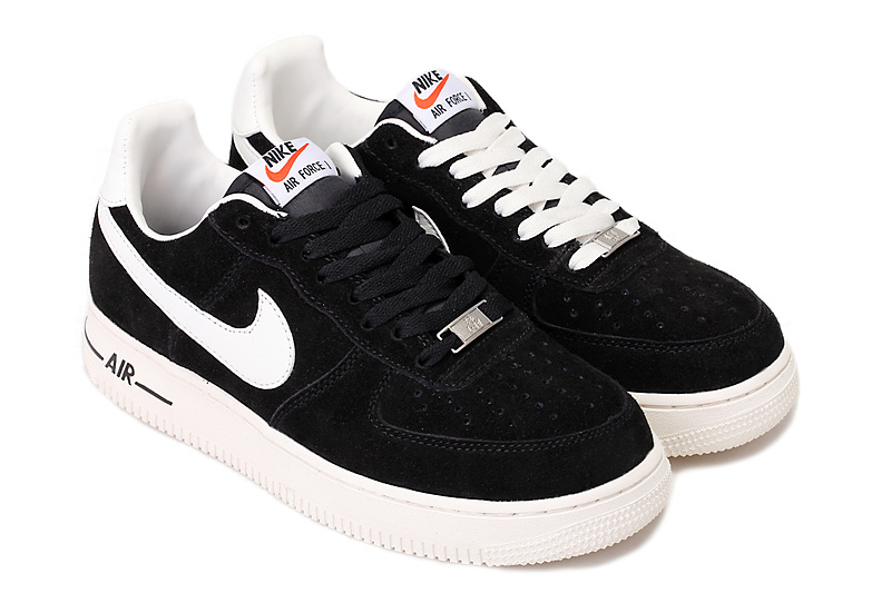 Nike Air Force 1 chaussures pour hommes fourrure noire nouveau blanc (2)